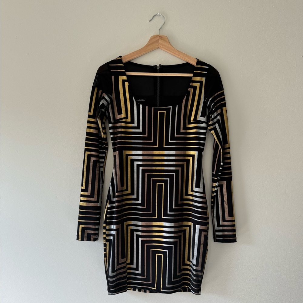 Metallic Bodycon Mini Dress